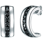 Halbcreolen Sterling Silber Zirkonia schwarz
