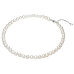 Kette Sterling Silber Süßwasser-Zuchtperle weiß