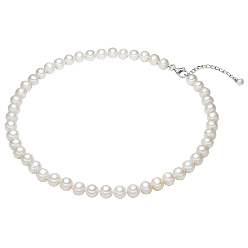 Kette Sterling Silber Süßwasser-Zuchtperle weiß