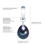 Anhänger Sterling Silber Süßwasser-Zuchtperle pfauenblau