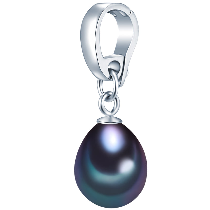 Anhänger Sterling Silber Süßwasser-Zuchtperle pfauenblau