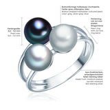 Ring Sterling Silber Süßwasser-Zuchtperle multicolor