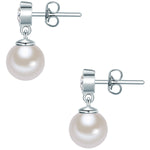 Ohrstecker Sterling Silber Südsee-Muschelkernperle weiß Zirkonia weiß
