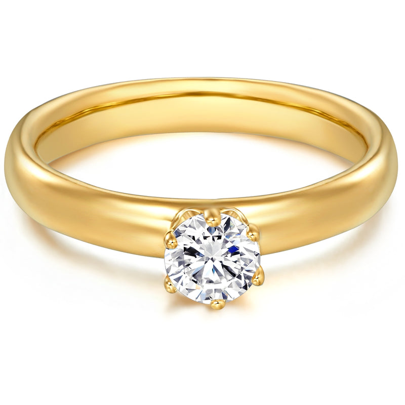 Ring Sterling Silber gelbgold Zirkonia weiß