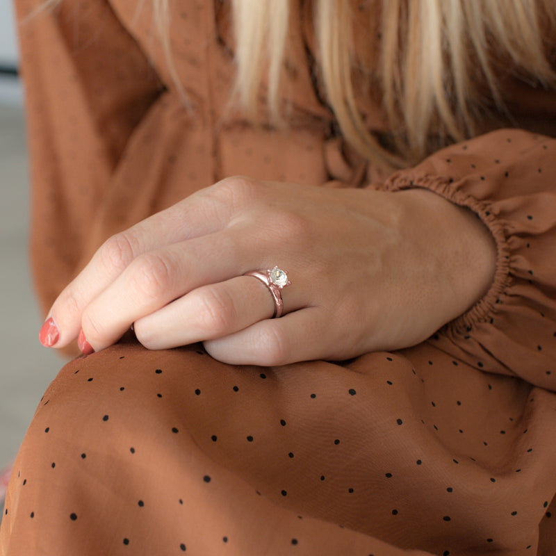 Ring Sterling Silber roségold Zirkonia weiß