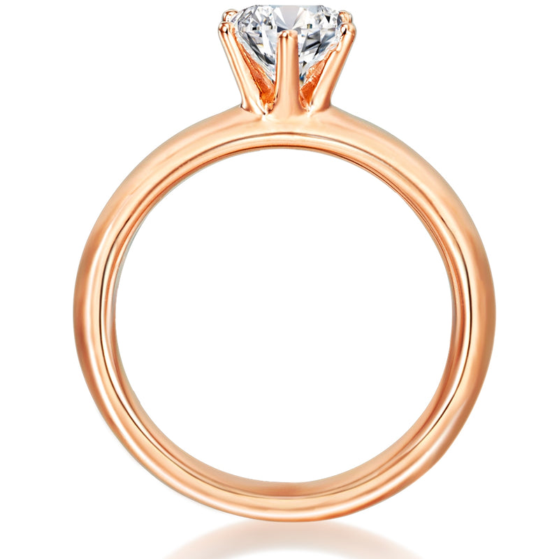 Ring Sterling Silber roségold Zirkonia weiß