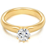 Ring Sterling Silber gelbgold Zirkonia weiß