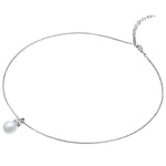 Kette mit Anhänger Sterling Silber Perle (synth.) weiß Zirkonia weiß