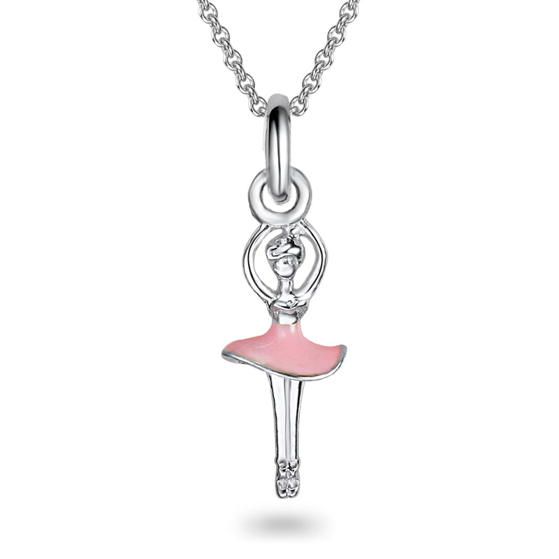 Kette mit Anhänger Sterling Silber Emaille rosa