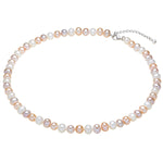 Kette Sterling Silber Süßwasser-Zuchtperle multicolor