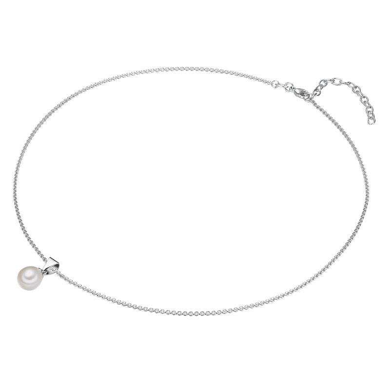 Kette mit Anhänger Sterling Silber Süßwasser-Zuchtperle weiß