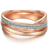 Ring Sterling Silber roségold Zirkonia weiß