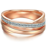 Ring Sterling Silber roségold Zirkonia weiß