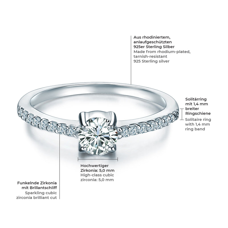 Ring Sterling Silber Zirkonia weiß