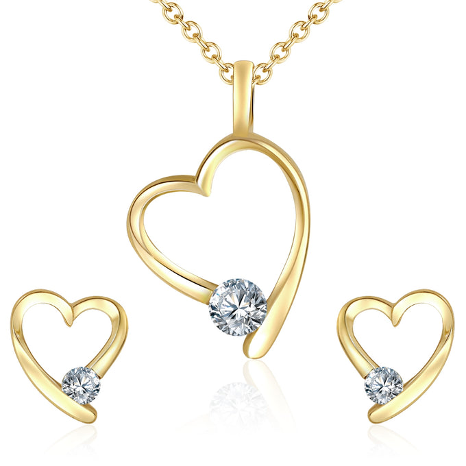 Set (Kette+Ohrringe) 
 verziert mit Kristallen von Swarovski® weiß