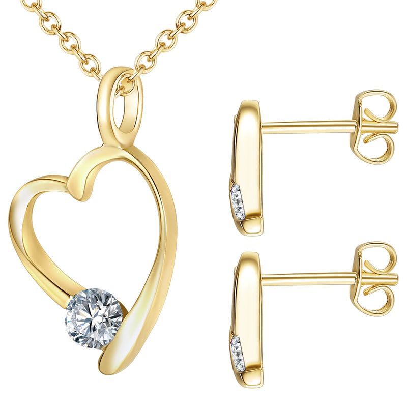 Set (Kette+Ohrringe) 
 verziert mit Kristallen von Swarovski® weiß