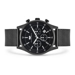Herren Chronograph schwarz Edelstahl schwarz