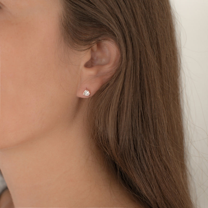 Ohrstecker Sterling Silber roségold Zirkonia weiß