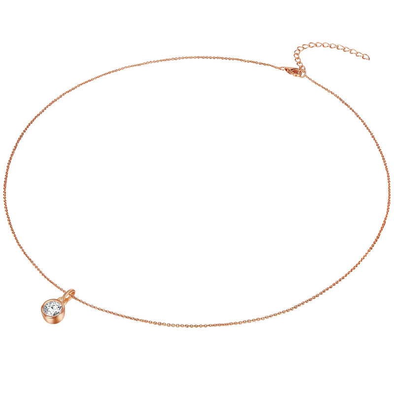 Kette mit Anhänger Sterling Silber roségold Zirkonia weiß