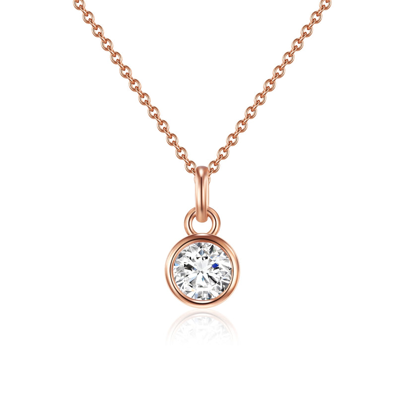 Kette mit Anhänger Sterling Silber roségold Zirkonia weiß