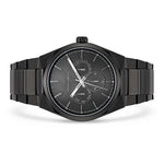 Herren Multifunktionsuhr schwarz Edelstahl schwarz