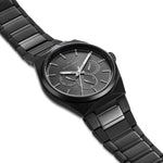 Herren Multifunktionsuhr schwarz Edelstahl schwarz