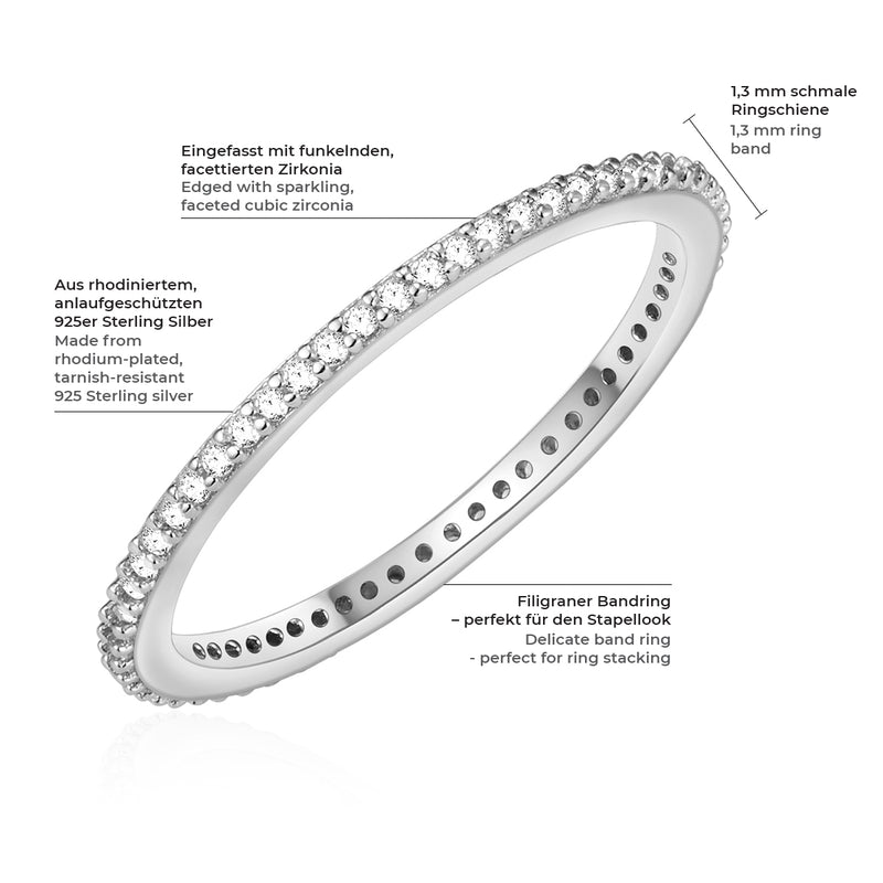 Ring Sterling Silber Zirkonia weiß