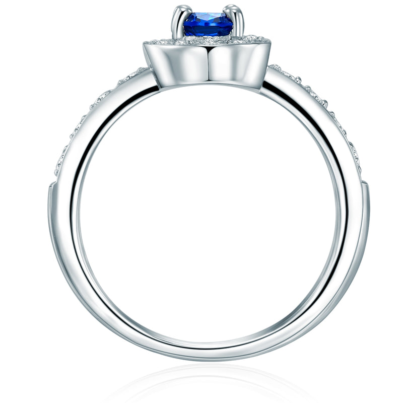 Ring Sterling Silber Zirkonia blau weiß