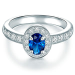 Ring Sterling Silber Zirkonia blau weiß