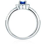 Ring Sterling Silber Zirkonia blau weiß