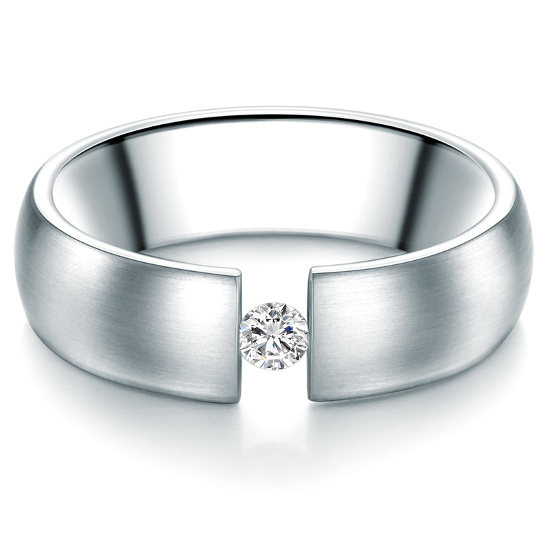 Ring Edelstahl verziert mit Kristallen von Swarovski® weiß