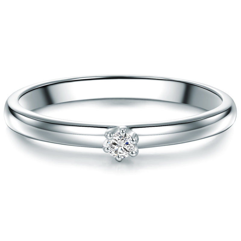 Ring Sterling Silber Diamant weiß