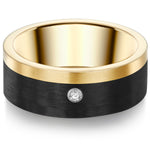 Ring Edelstahl gelbgold Zirkonia weiß
