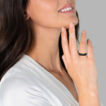Ring Edelstahl gelbgold Zirkonia weiß