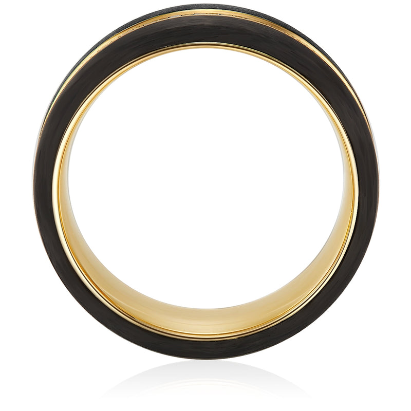 Ring Edelstahl gelbgold Zirkonia weiß
