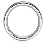 Ring Edelstahl bicolor Zirkonia weiß