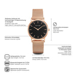Damen Quarzuhr roségold Edelstahl roségold