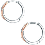 Klappcreolen Sterling Silber bicolor Zirkonia weiß