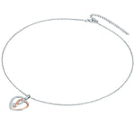 Kette mit Anhänger Sterling Silber bi-Color Zirkonia weiß