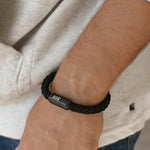 Armband Nylonkordel schwarz/schwarz Edelstahl