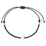 Armband Sterling Silber Spinell schwarz Textil (schwarz)