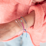 Armband Sterling Silber Textil (pink)