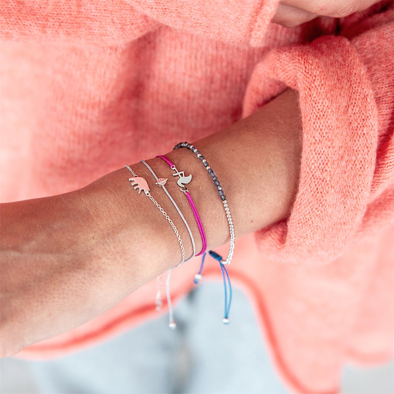 Armband Sterling Silber Textil (pink)