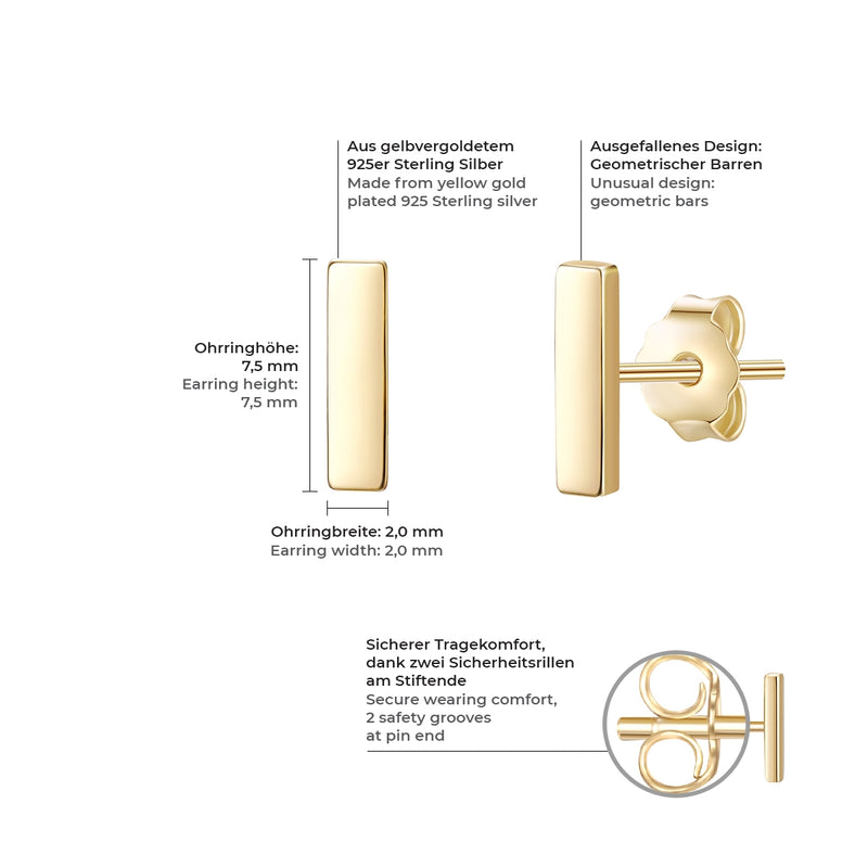 Ohrstecker Sterling Silber gelbgold