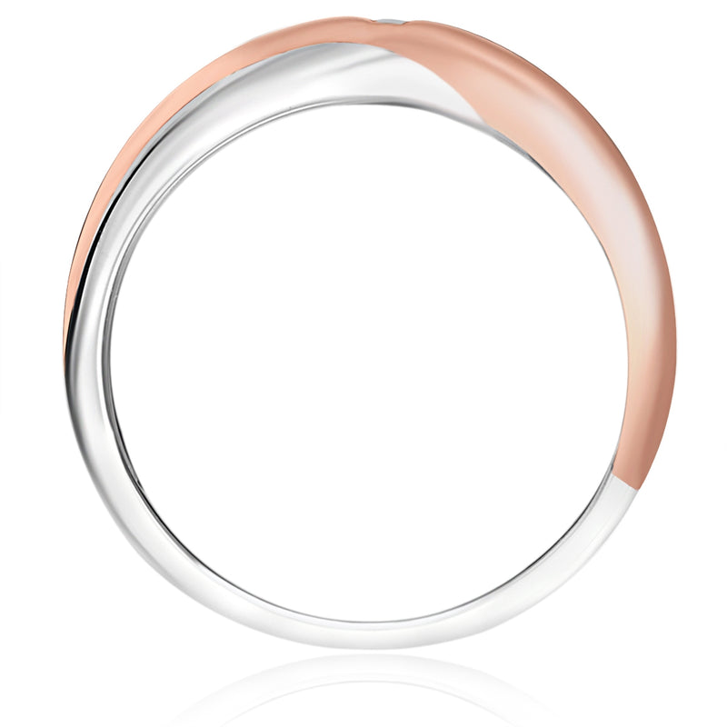 Ring Sterling Silber bi-Color Diamant weiß