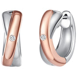 Klappcreolen Sterling Silber bicolor Diamant weiß