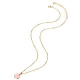 Kette mit Anhänger Sterling Silber gelbgold Rosenquarz