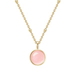 Kette mit Anhänger Sterling Silber gelbgold Rosenquarz