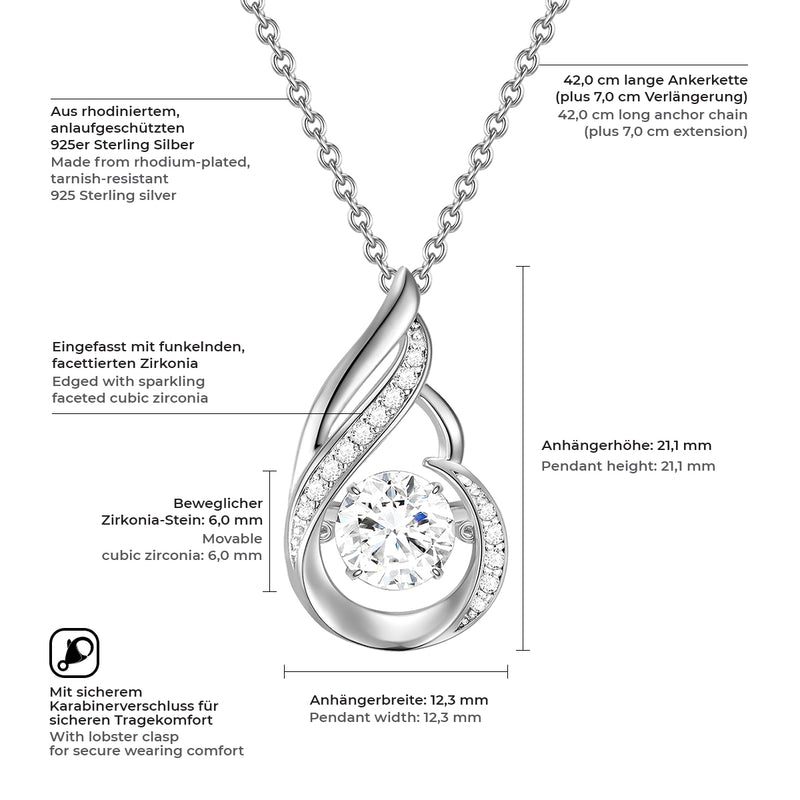 Kette mit Anhänger Sterling Silber Zirkonia weiß