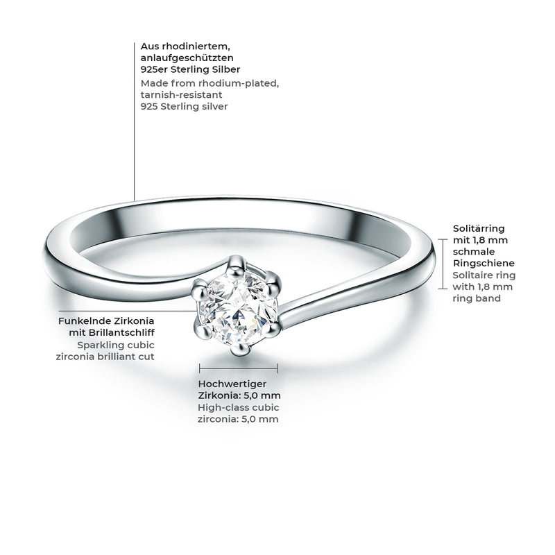 Ring Sterling Silber Zirkonia weiß